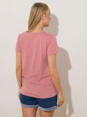 Rosa - Pack de 2 camisetas de algodón 100 % con cuello en pico de Long Tall Sally - Imagen 3 de 8