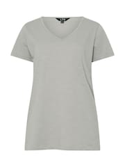 Rosa - Pack de 2 camisetas de algodón 100 % con cuello en pico de Long Tall Sally - Imagen 7 de 8