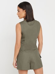PixieGirl Petite Green Cargo 100% Cotton Skort - Image 2 of 5