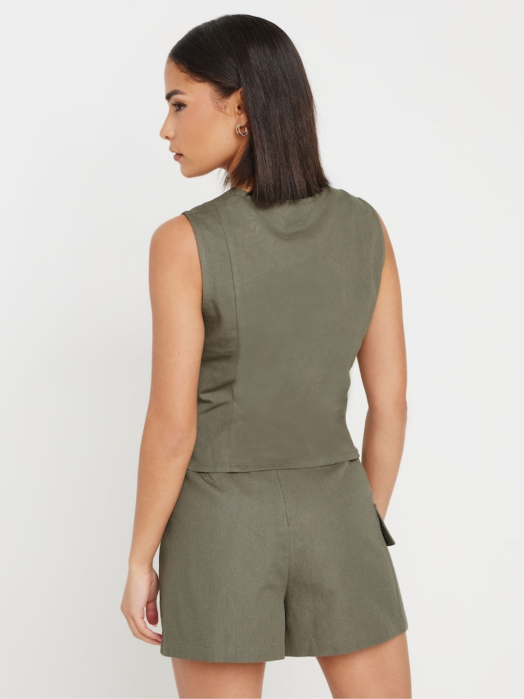 PixieGirl Petite Green Cargo 100% Cotton Skort - Image 2 of 5