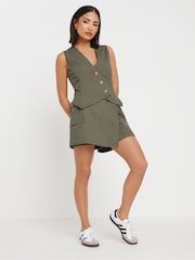 PixieGirl Petite Green Cargo 100% Cotton Skort - Image 3 of 5