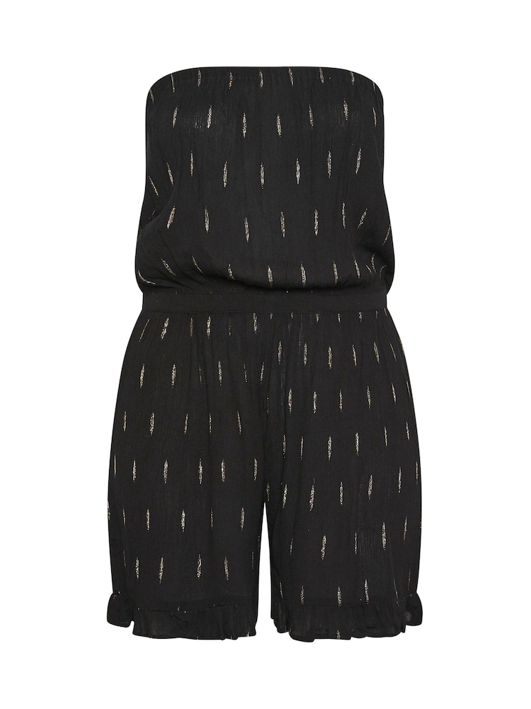 Yours Curve Black Bandeau Playsuit - Image 5 of 5