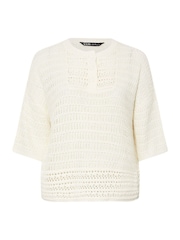 Yours Curve White Collared Short Sleeve Button Through Shirt - Image 3 of 3