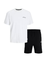 JACK & JONES JUNIOR Short Sleeve White 100% Cotton T-Shirt and Shorts Set - Image 1 of 3