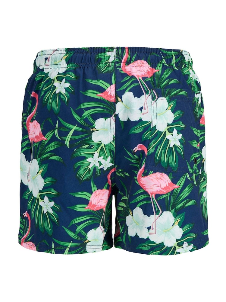 أزرق - شورت سباحة بطبعة أسماك استوائية للأطفال الصغار من JACK & JONES - صورة 2 من 2