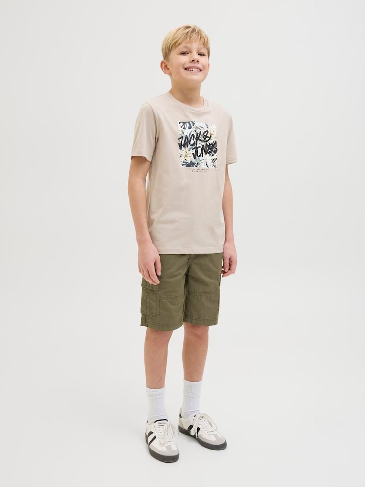 JACK & JONES JUNIOR Relaxed Fit 100% Cotton Cargo Shorts - Image 2 of 7