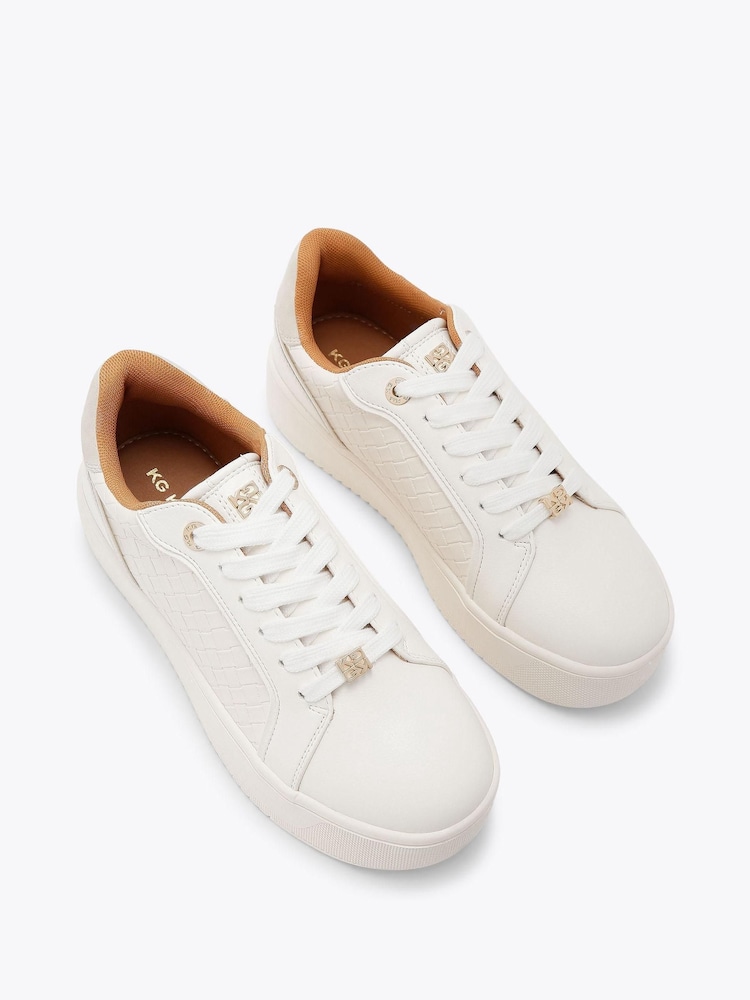 Blanco - KG Kurt Geiger Lighter Velvet Trainers - Imagen 2 de 4