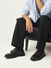 Black Leather Tassel Loafers - Image 1 of 6