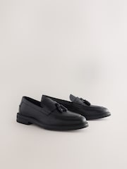 Black Leather Tassel Loafers - Image 2 of 6