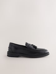 Black Leather Tassel Loafers - Image 3 of 6