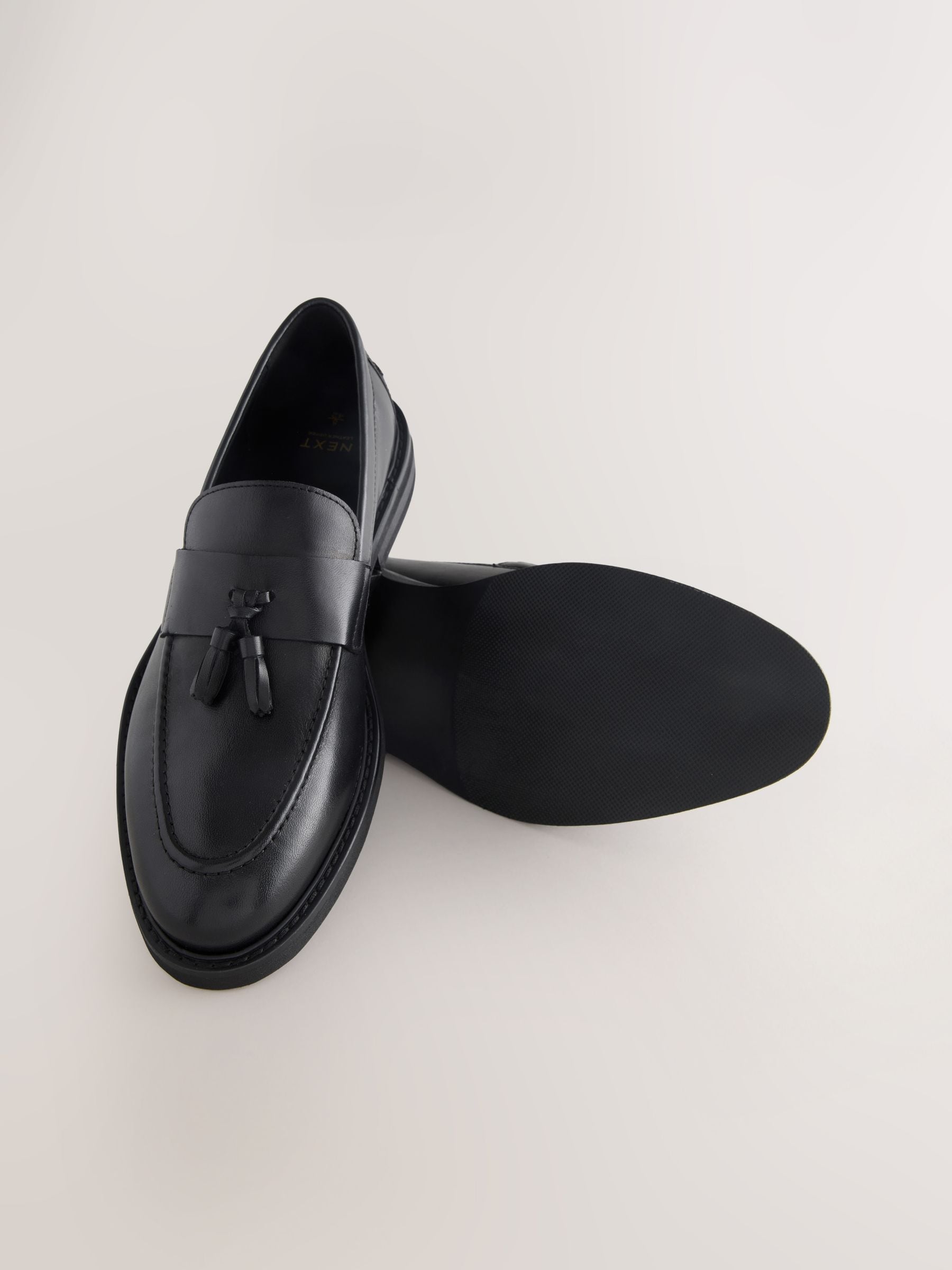 Buy Black Leather Tassel Loafers from Next Canada