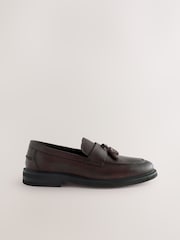 Brown Leather Tassel Loafers - Image 4 of 8