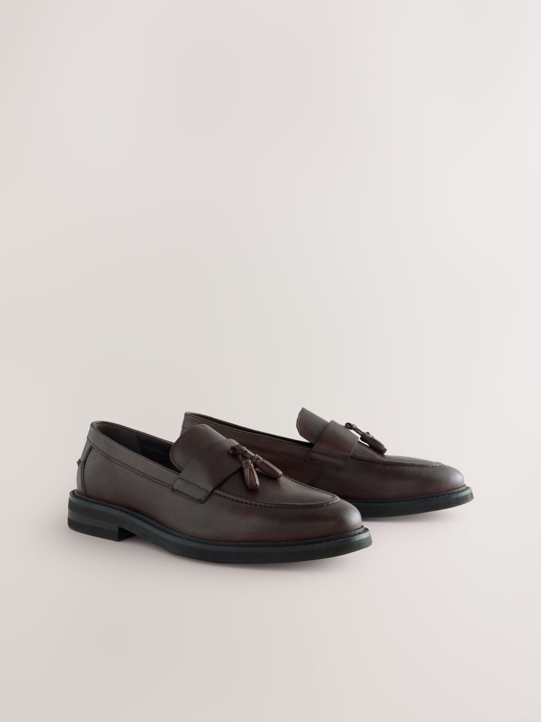 Buy Brown Leather Tassel Loafers from Next Canada