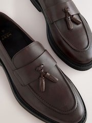 Brown Leather Tassel Loafers - Image 8 of 8
