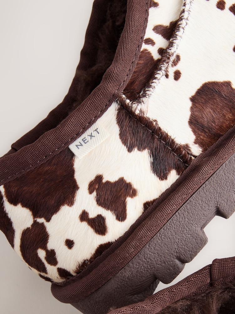 Chocolate Cow Faux Fur Shoot Slippers - Image 10 of 10
