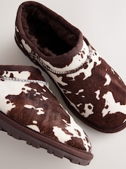 Chocolate Cow Faux Fur Shoot Slippers - Image 8 of 10