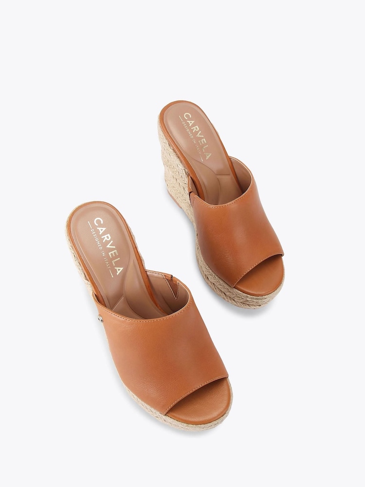 Carvela Comfort Fiorella Wedge Black Sandals - Image 4 of 6