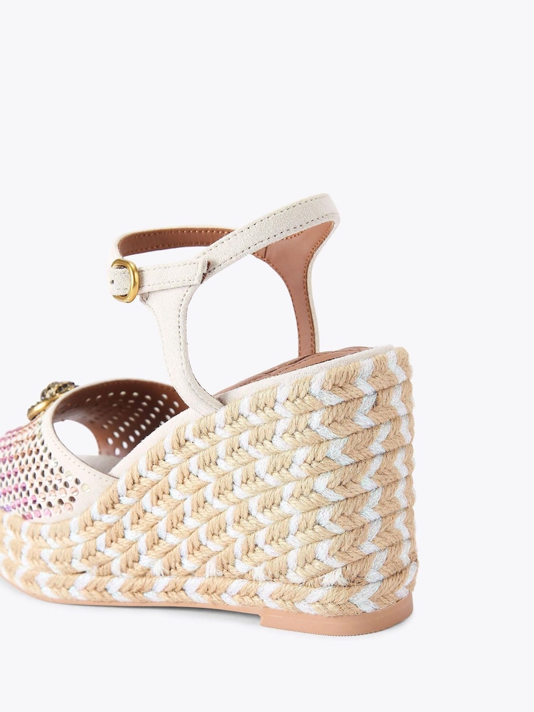 Kurt Geiger London Cream Chelsea Wedge Sandals - Image 4 of 4