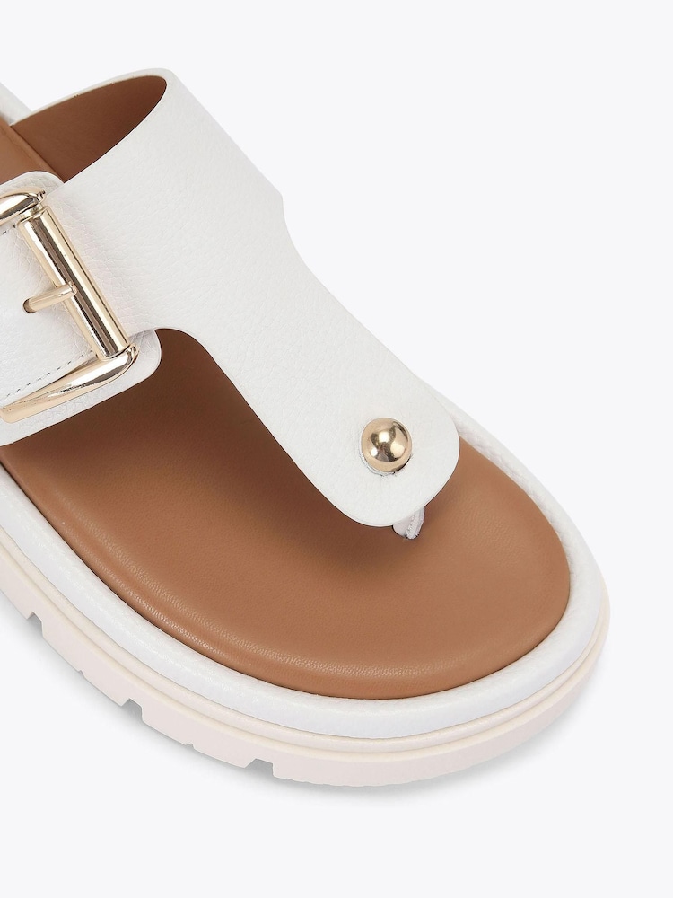 Carvela Comfort White Pavilion T-Bar Mule Sandals - Image 4 of 4