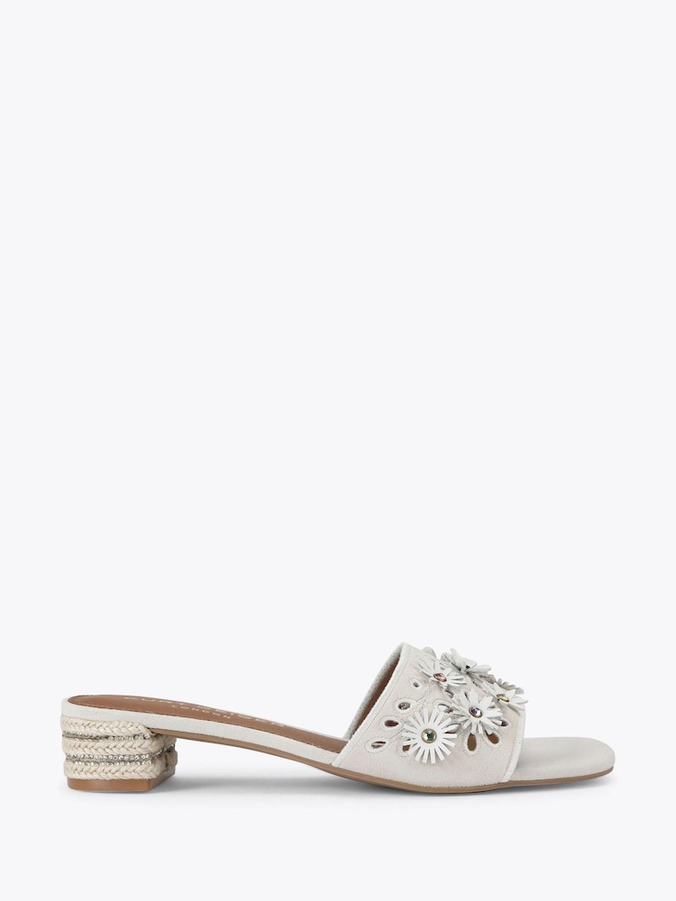 Kurt Geiger London Cream Flower Low Sandals - Image 1 of 4