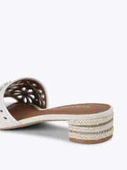 Kurt Geiger London Cream Flower Low Sandals - Image 4 of 4