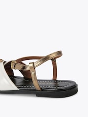 Kurt Geiger London Cream Orson Cross Flat Sandals - Image 2 of 4