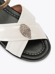 Kurt Geiger London Cream Orson Cross Flat Sandals - Image 4 of 4
