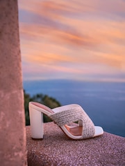 Carvela White Paparazzi Pearl Block Sandals - Image 1 of 5