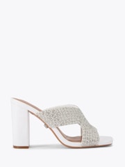 Carvela White Paparazzi Pearl Block Sandals - Image 2 of 5