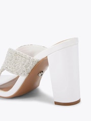 Carvela White Paparazzi Pearl Block Sandals - Image 3 of 5