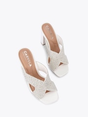 Carvela White Paparazzi Pearl Block Sandals - Image 4 of 5