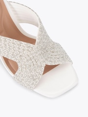 Carvela White Paparazzi Pearl Block Sandals - Image 5 of 5