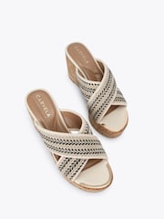 Wit - Carvela Sorrento Wedge Mule Black Sandals - Image 2 of 4