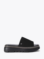 Carvela Comfort Black Dazzle Flatform Sandals - Image 1 of 4