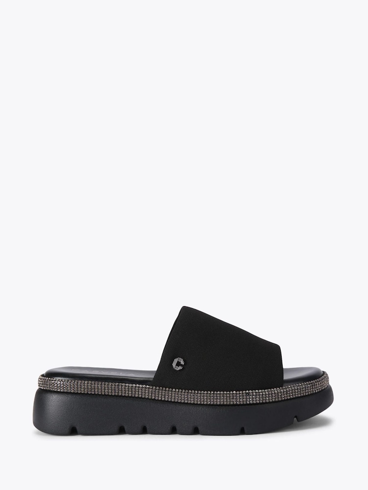 Carvela Comfort Black Dazzle Flatform Sandals - Image 1 of 4