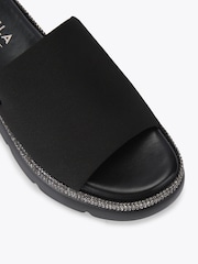 Carvela Comfort Black Dazzle Flatform Sandals - Image 4 of 4