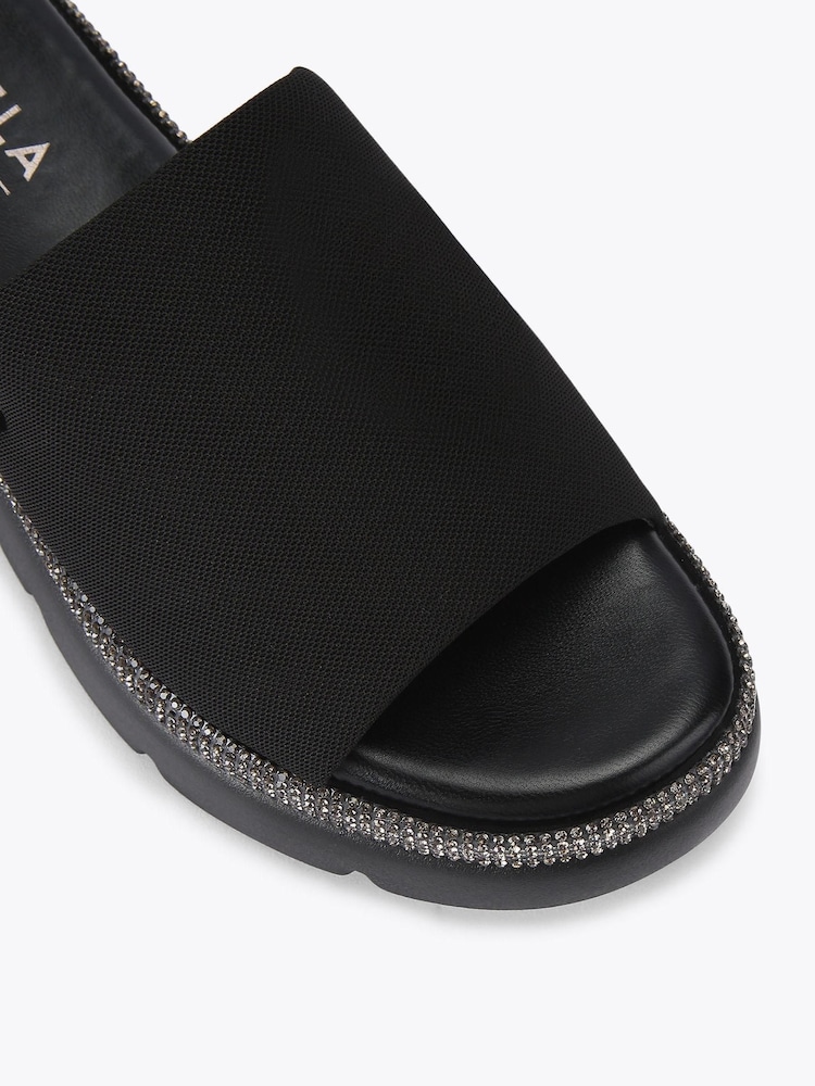 Carvela Comfort Black Dazzle Flatform Sandals - Image 4 of 4