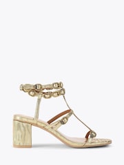 Kurt Geiger London Gold Regent Block Gladiator Sandals - Image 1 of 4