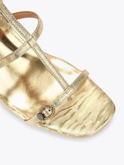 Kurt Geiger London Gold Regent Block Gladiator Sandals - Image 3 of 4