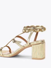 Kurt Geiger London Gold Regent Block Gladiator Sandals - Image 4 of 4