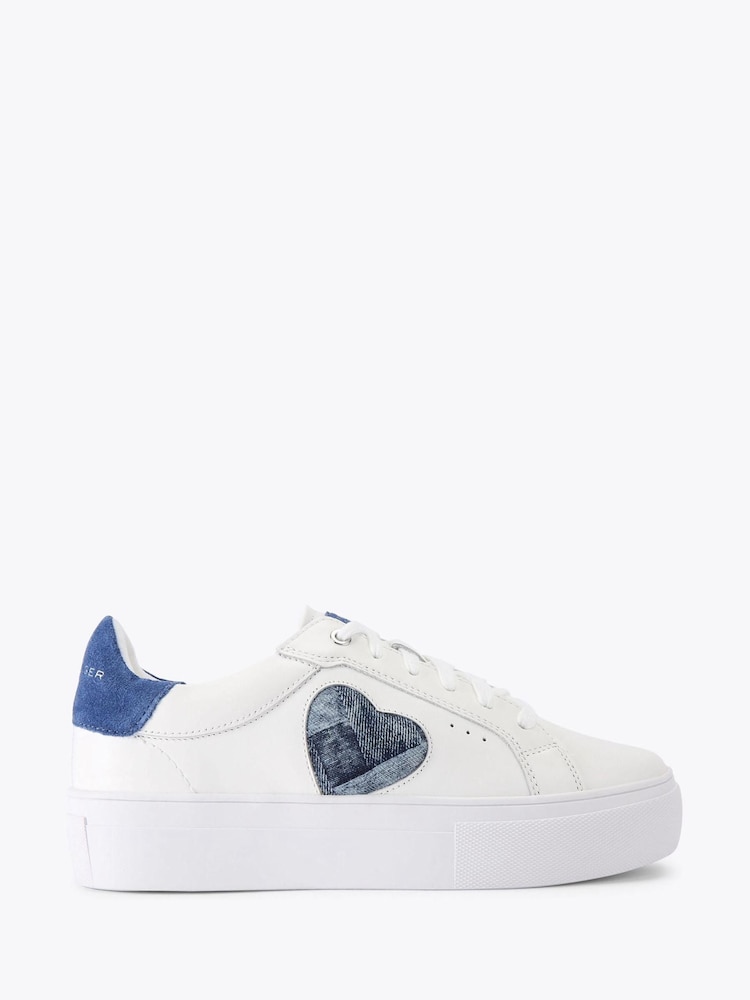 Kurt Geiger London Denim Lana Heart Trainers - Image 1 of 4