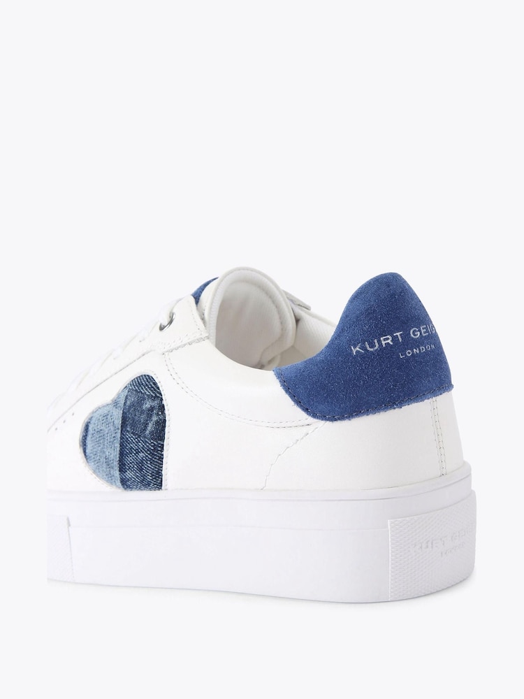 Kurt Geiger London Denim Lana Heart Trainers - Image 3 of 4