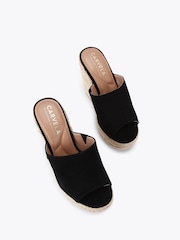 Carvela Comfort Fiorella Wedge Black Sandals - Image 2 of 5