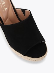 Carvela Comfort Fiorella Wedge Black Sandals - Image 4 of 5
