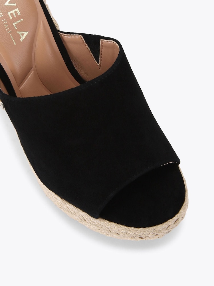 Carvela Comfort Fiorella Wedge Black Sandals - Image 4 of 5