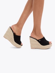 Carvela Comfort Fiorella Wedge Black Sandals - Image 5 of 5