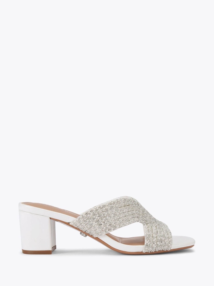 Carvela Paparazzi Pearl Block Low White Sandals - Bild 1 von 4 Carvela Paparazzi Pearl Block Low White Sandals - Bild 1 von 4
