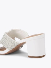 Carvela Paparazzi Pearl Block Low White Sandals - Image 3 of 4