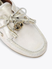 Kurt Geiger London Chelsea Tie Moccasin White Pumps - Image 3 of 4