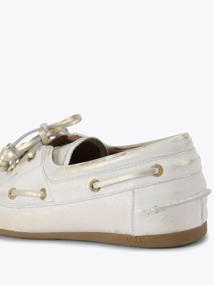 Kurt Geiger London Chelsea Tie Moccasin White Pumps - Image 4 of 4